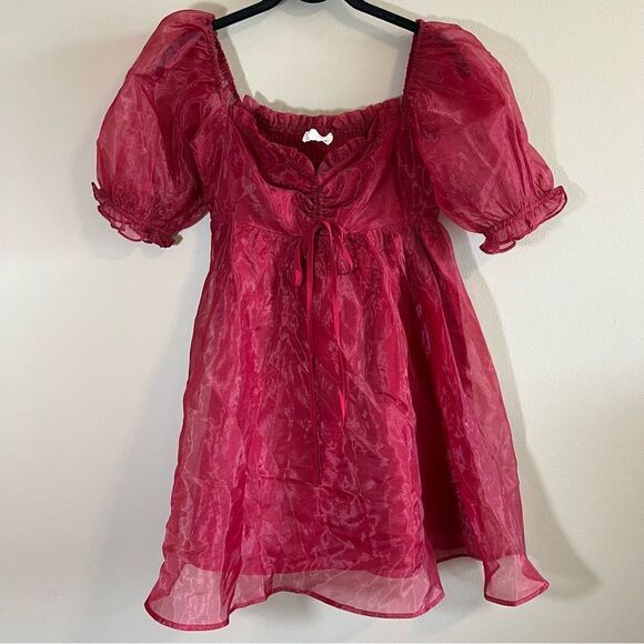 ✨ Altar’d State Women’s Red Poofy Dress Small - Picture 1 of 10